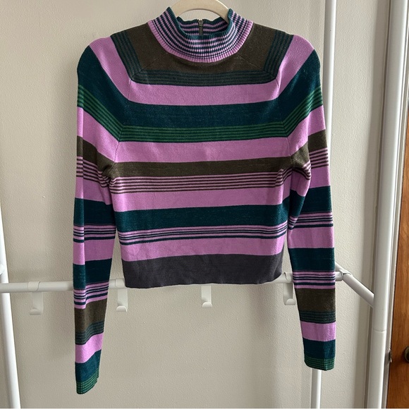 Free People cropped half zip striped sweater - Picture 7 of 9